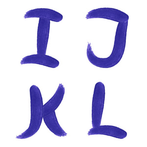 水彩的字母表。我 J K L