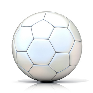 白色的足球足球球，白色背景上孤立
