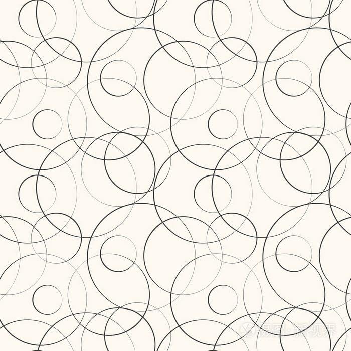 抽象的几何线条和圆无缝图案.矢量
