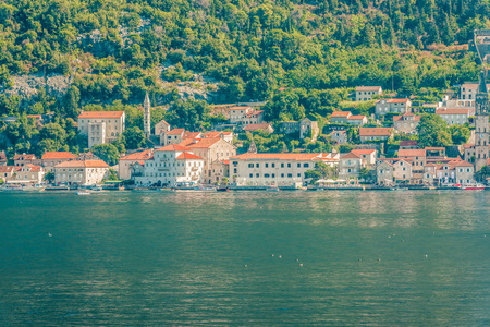 Perast 市中科托尔湾 黑山的视图