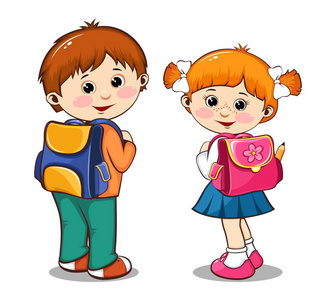 孩子们去上学图片