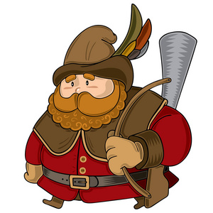 胖胖的大胡子的猎人照片