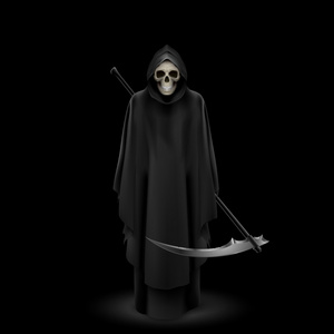 在黑色的死亡天使照片