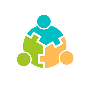 隔行团队合作 3 组的人圈子隔行扫描照片