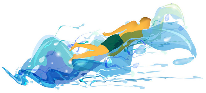 游泳者剪影图片-游泳者剪影素材-游泳者剪影插画-摄图新视界