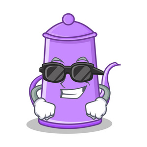 超级酷的紫色茶壶人物卡通