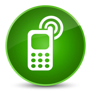 手机响图标优雅的绿色圆形按钮
