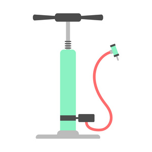 绿色自行车打气筒照片