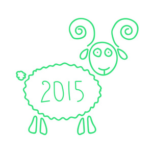 绿色木羊喜欢 2015 年的象征