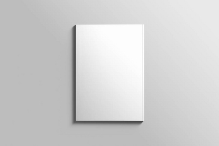 空白的 A4 真实感宣传册样机上浅灰色背景