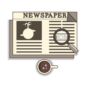 画的卡通报纸平面设计卡通插图祖父和祖母坐在沙发上看报纸和针织毛衣