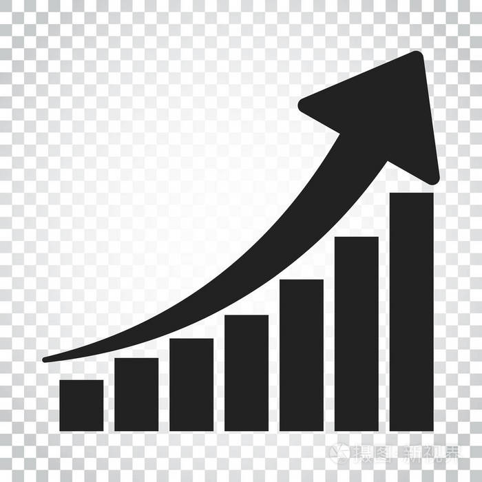 增长图表图标.成长图平面矢量图.业务
