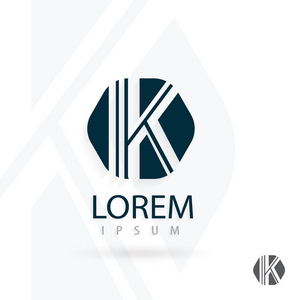 标志的创意设计,字母 k.彩色矢量图标.时髦的经营元素照片