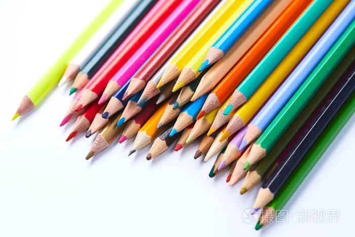 堆的彩色铅笔