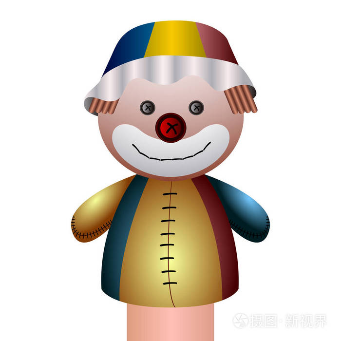 孤立的小丑木偶