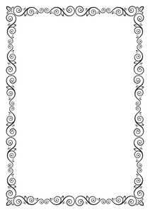华丽的矩形黑色框架页装饰 标题 卡片 标签。A3 页面比例