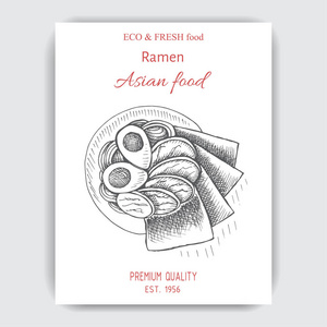 亚洲食品菜单设计模板图片