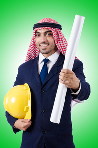 阿拉伯工程师与图纸