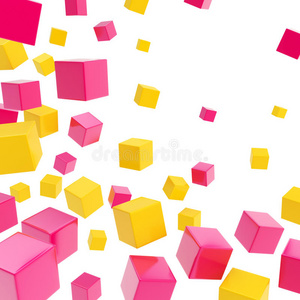 立方体复制空间合成作为抽象背景