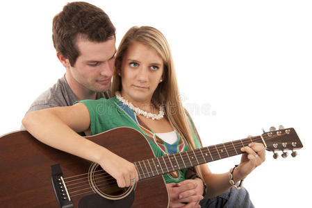 时尚 男人 服装 牛仔裤 夫妇 可爱的 幸福 女孩 音乐