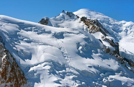 瑞士阿尔卑斯山顶的积雪