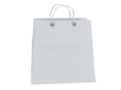 经典白色购物袋3d渲染