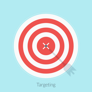 靶向箭头靶向的平面设计理念.矢量图为 web 横幅和宣传材料照片