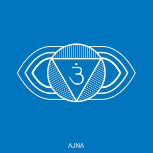 眉心轮-矢量脉轮符号,用于印度教和阿育吠陀.人体能量中心照片