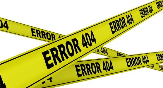 404 错误.黄色警告磁带照片