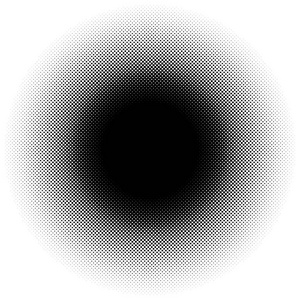 圆形渐变斑点流行艺术多彩背景黑色背景上的白点.