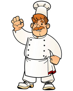 卡通厨师。从一大组的类似图像