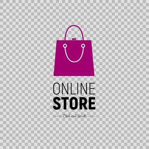 Web 横幅在线商店与女性手袋及鞋类。透明背景图
