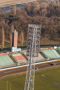 体育竞技场在弗罗茨瓦夫的鸟瞰图