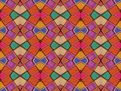 多彩多姿的几何图案抽象拼贴画照片