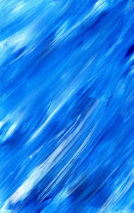 蓝色抽象丙烯酸的纹理，背景。笔刷笔触纹理
