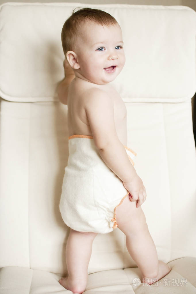 在自然的可重用，棉婴儿尿布的孩子