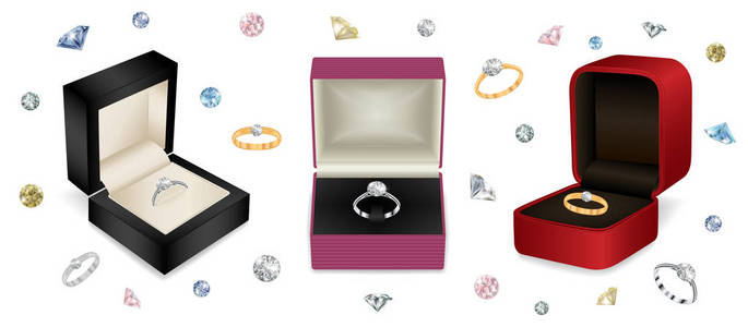 礼品饰品盒用钻石戒指图片