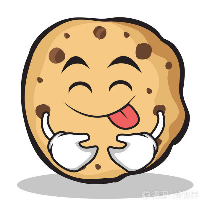 甜饼干字符卡通吐舌笑脸