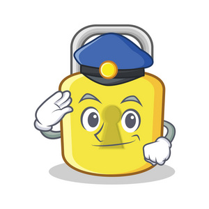 警方黄色锁字符吉祥物