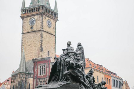 扬  胡在捷克共和国布拉格老城广场纪念碑。体系结构