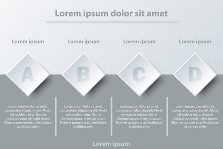 四个主题简单的白色 3d 纸圆上暗灰色为网站演示文稿涵盖矢量设计信息图图的概念