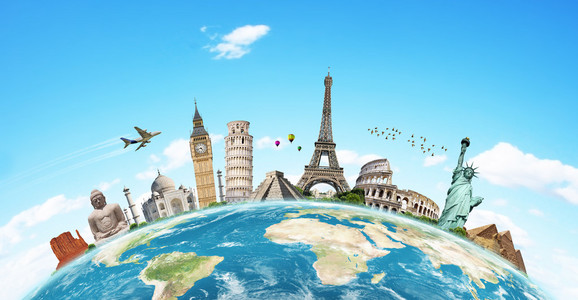 世界著名的纪念碑的插图照片