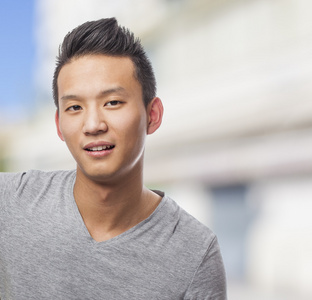 单人照片大头英俊的亚洲人照片