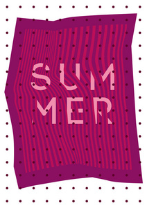 夏天在畸形的线条抽象几何背景印刷海报设计。矢量图