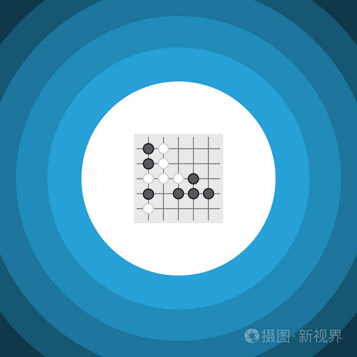孤立的五子棋平面图标.