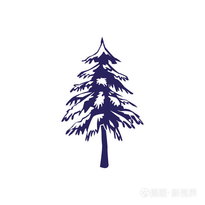 云杉树图标插画-正版商用图片0uzzo4-摄图新视界