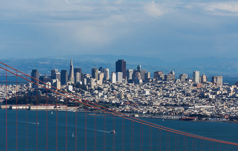 查看对金门大桥和 San Francisco