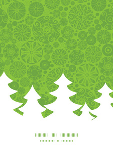 绿色和白色的矢量抽象圈子圣诞树轮廓模式框架卡模板