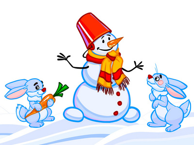 两个雪人图片