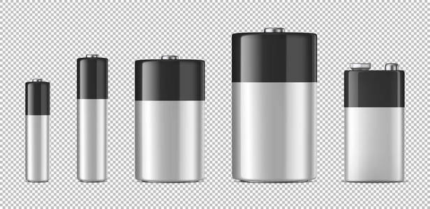 矢量现实碱性batteriy 图标集 不同大小 a C D Pp3 设计模板为品牌 样机 白色背景 上孤立的特写插画 正版商用图片0v5wca 摄图新视界